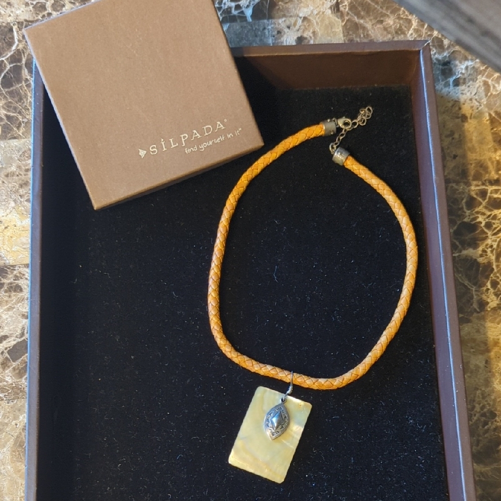 Silpada Brown Necklace with Rectangular Pendant